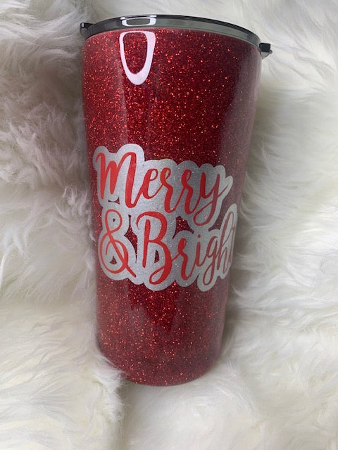 Merry & Bright Christmas 40 Oz Tumbler Cup – Enchanted Florist and