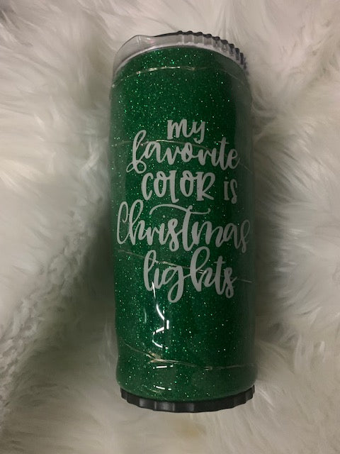 Salelight up Christmas Tumbler Glitter With Lights My Favorite Color is  Christmas Lights 30oz, 20oz Cup LED Sparkle. Holiday 